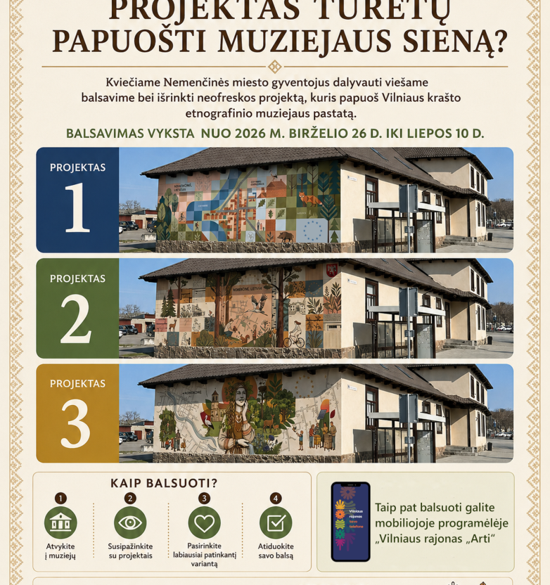 KURIS NEOFRESKOS PROJEKTAS TURĖTŲ PAPUOŠTI MUZIEJAUS SIENĄ?
